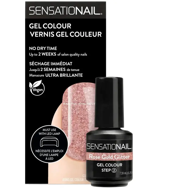 SENSATIONAIL Step 2 Gel Polish 7.39ml - Rose Gold Glitter