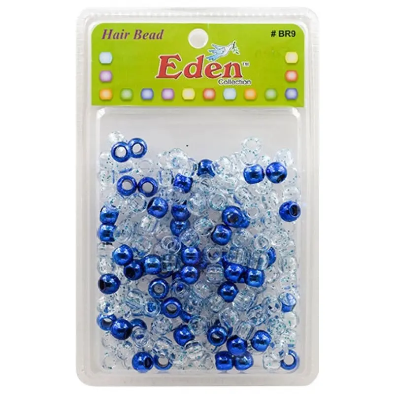 Eden Medium Hair Beads Jumbo Pack - Metalic Blue w/Glitter #BR9TBLU