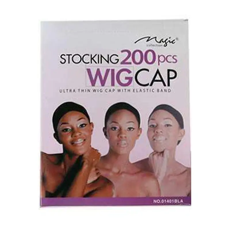 Magic Collection 200 Stocking Wig Caps Black #1401