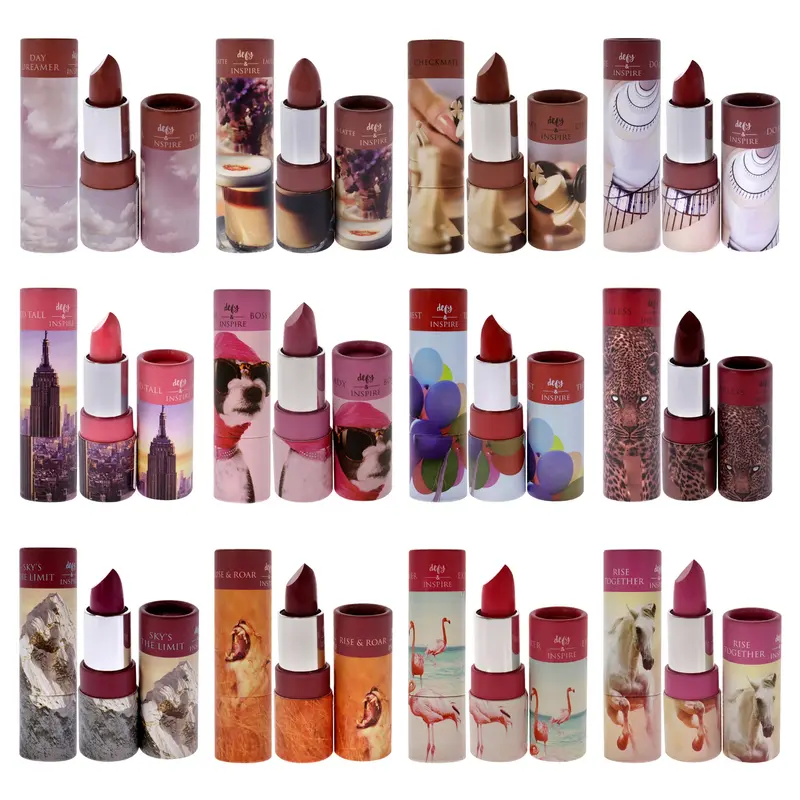 Defy and Inspire Cream Lipstick Kit by Defy and Inspire for Women - 12 Pc Kit 0.134oz Lipstick - 12 Boss Lady, 0.134oz Lipstick - 03 CheckMate, 0.134oz Lipstick - 01 Day Dreamer, 0.134oz Lipstick - 05 Do More, 0.134oz Lipstick - 19 Explorer, 0.134oz Lipst