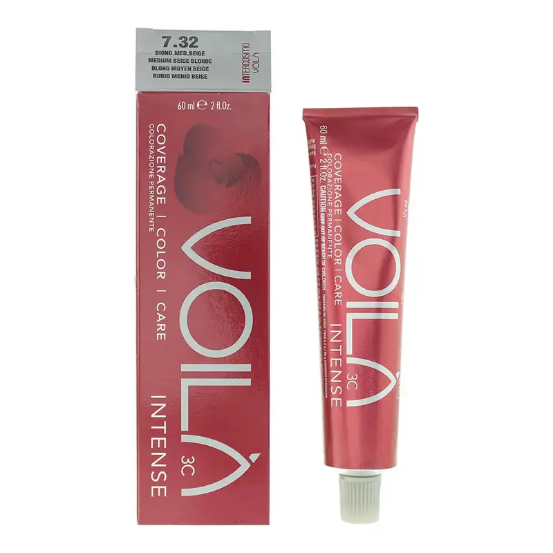 Intercosmo Voil 3C Intense 7.32 Medium Beige Blonde Hair Colour 60ml