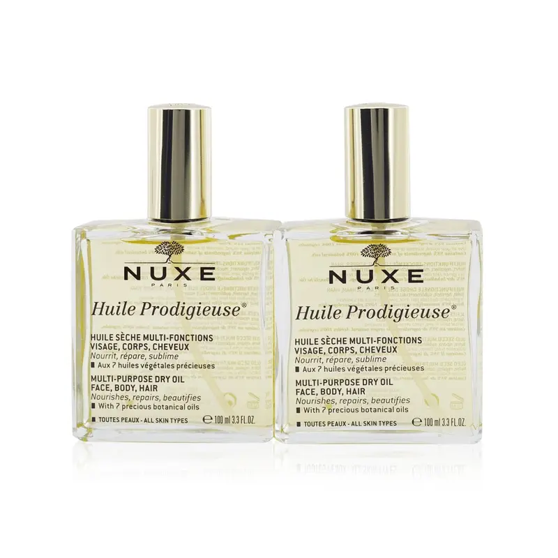Nuxe Travel With Nuxe Huile Prodigieuse Multi Usage Dry Oil Duo Set: 2x Dry Oil 100ml  2x 100ml/3.3oz