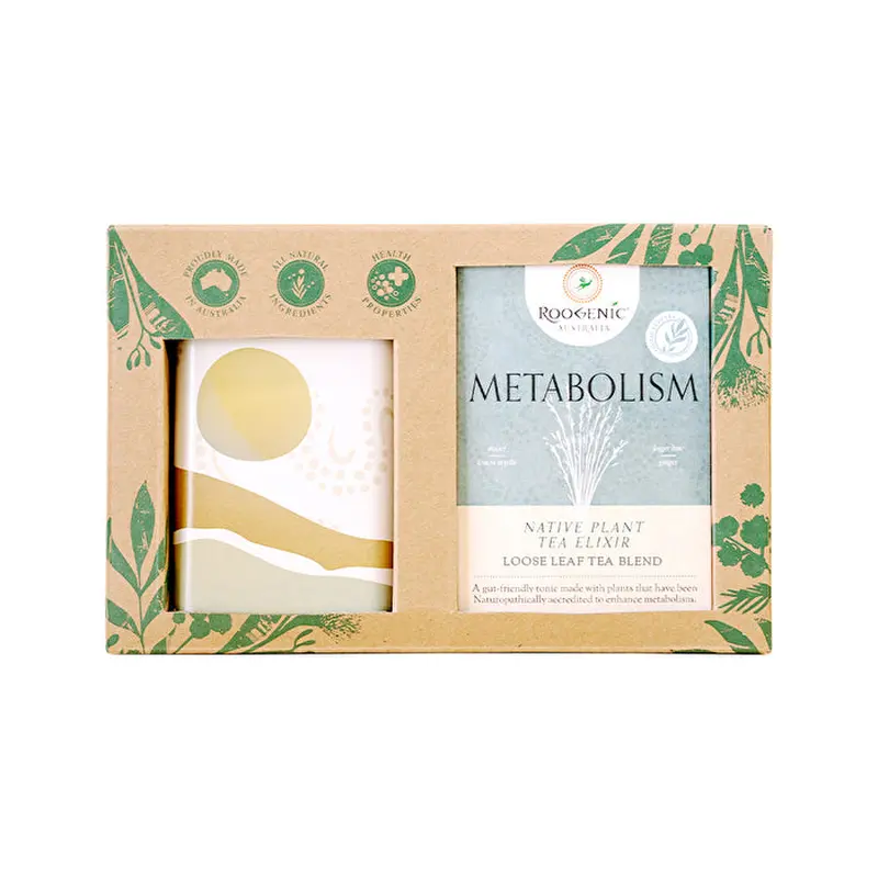 Roogenic Australia Gift Box Metabolism (Native Plant Tea Elixir) Loose Leaf with Wellness Tin 65g