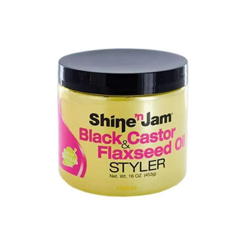 Ampro Shine 'n Jam Black Castor & Flaxseed Oil Styler 16oz
