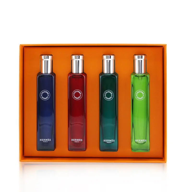 Hermes Colognes Collection Travel Set: Eau D'Orange Verte, Eau De Rhubarbe Ecarlate, Eau De Pamplemousse Rose, Eau De Citron Noir  4x15ml/0.5oz