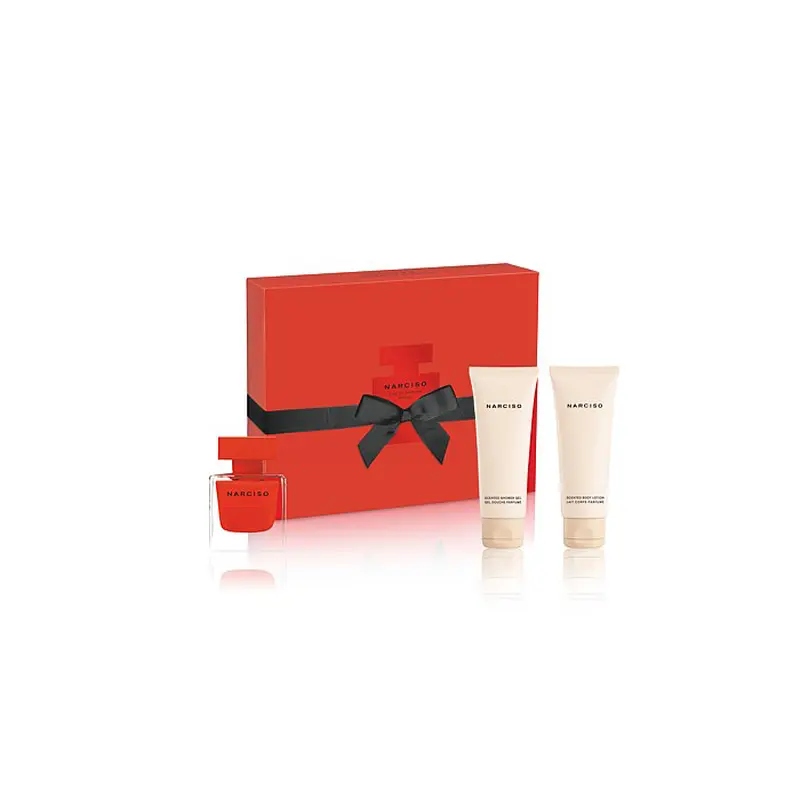 Narciso Rodriguez Red Xmas Set: EDP Rouge 50ml + Shower Gel 75ml + Body Lotion 75ml 3 piece