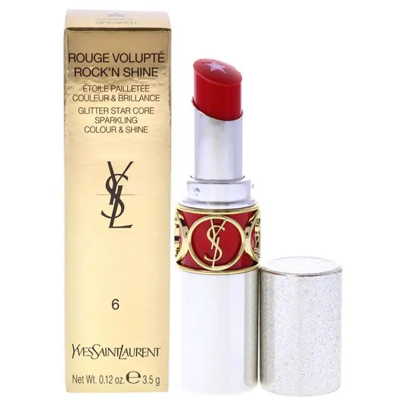 Yves Saint Laurent Rouge Volupte RockN Shine Lipstick - 06 Orange Speaker by Yves Saint Laurent for Women - 0.12 oz Lipstick