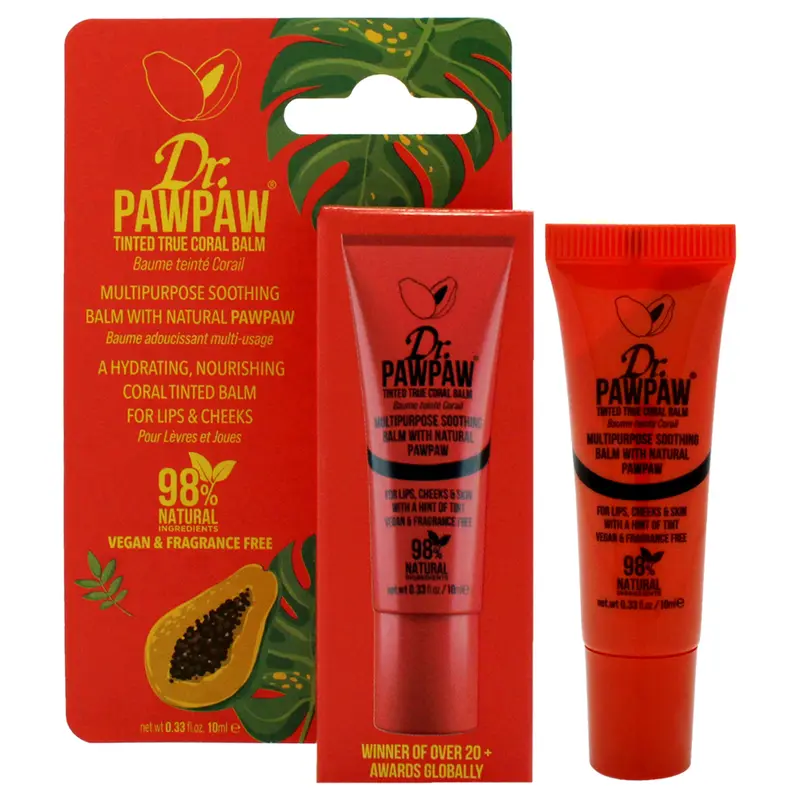 Dr. PawPaw Tinted Balm - True Coral by Dr. PawPaw for Women - 0.34 oz Balm