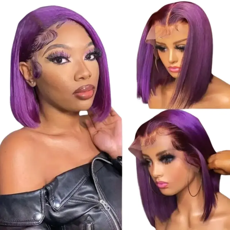 RIO 100% Unprocessed Virgin Remy HD Lace 13X4 Frontal Wig -10" - Purple