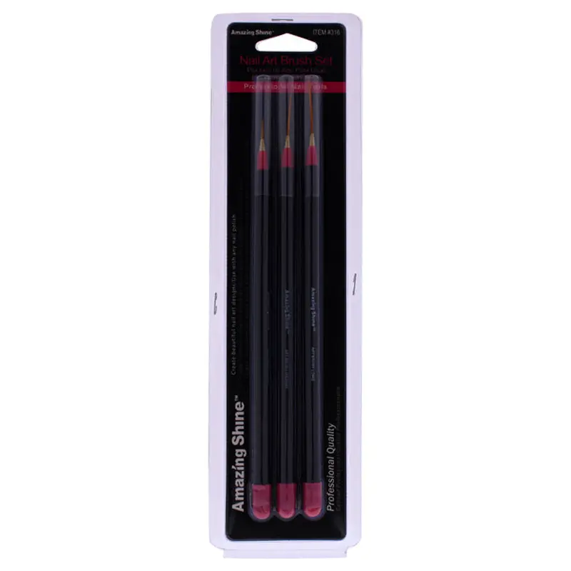 Amazing Shine Amazing Shine Professional 3 Piece Nail Art Brush Set by Amazing Shine for Women - 3 Pc Nail Art