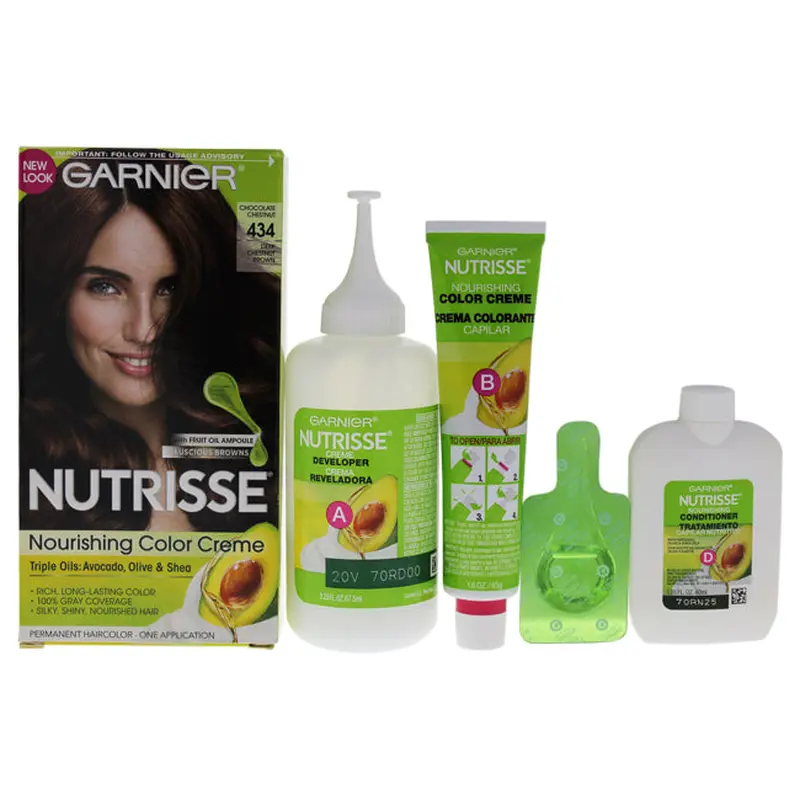 Garnier Nutrisse Nourishing Color Creme - 434 Deep Chestnut Brown by Garnier for Unisex - 1 Application Hair Color