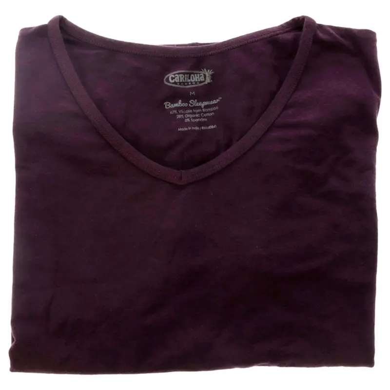 Cariloha Bamboo Sleep Dolman V-Neck T-Shirt - Deep Violet by Cariloha for Women - 1 Pc T-Shirt (M)