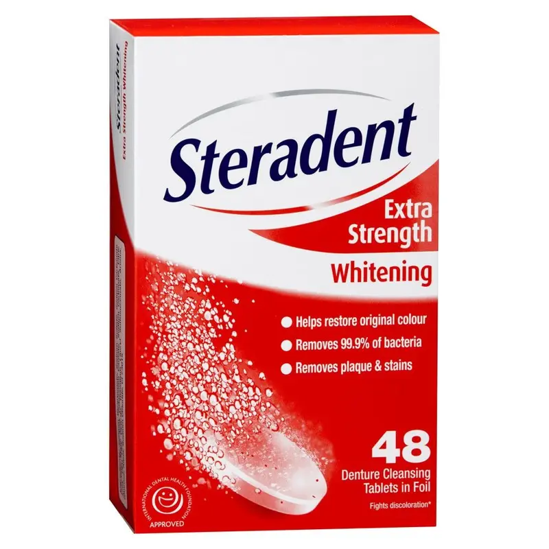 Steradent Extra Strength White Tablets 48