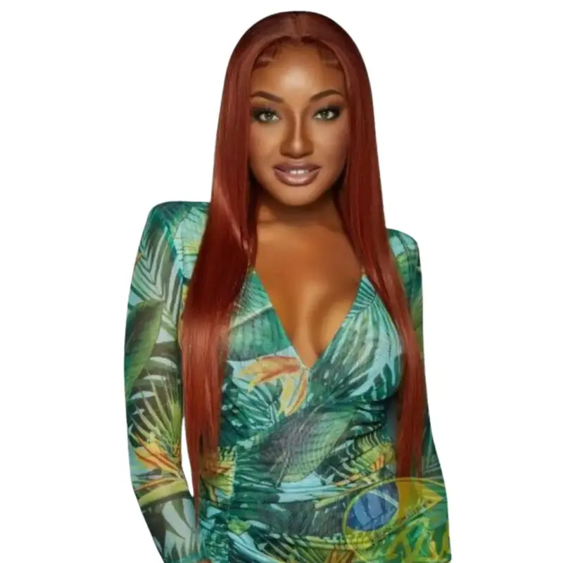 RIO 100% Human Hair HD Lace 13x4 Frontal Straight Free-Part Wig- 24" Ginger