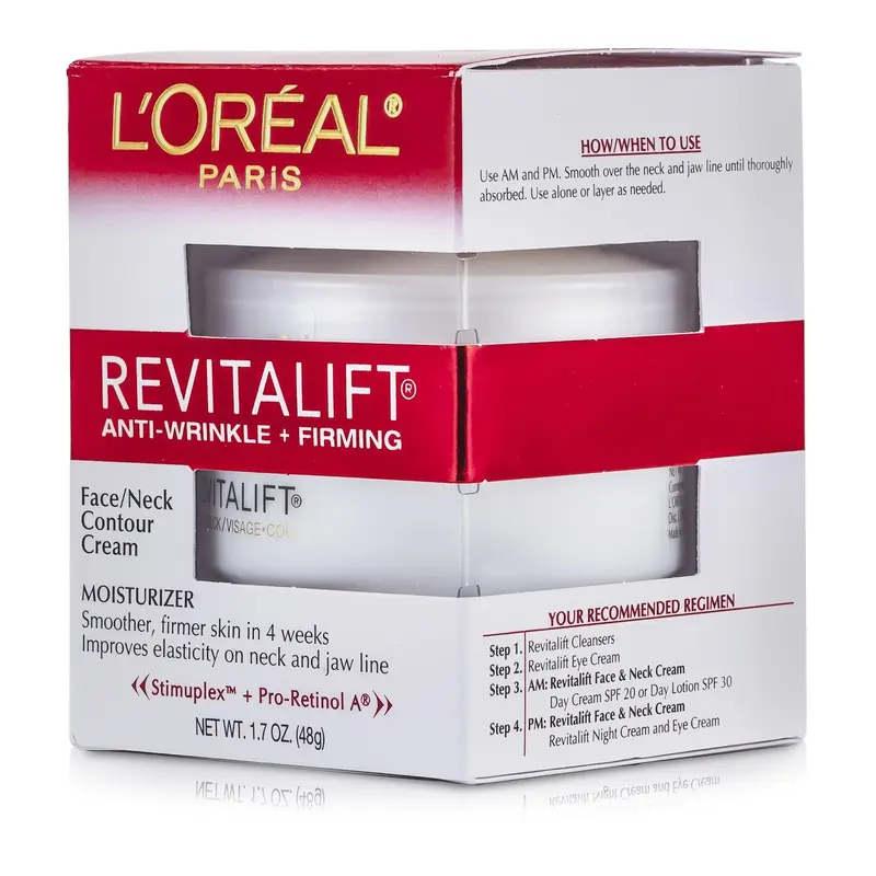 L'Oreal RevitaLift Anti-Wrinkle + Firming  Face/ Neck Contour Cream  48g/1.7oz