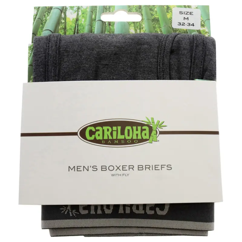 Cariloha Bamboo Boxer Briefs - Carbon Heather by Cariloha for Men - 1 Pc Boxer (M)