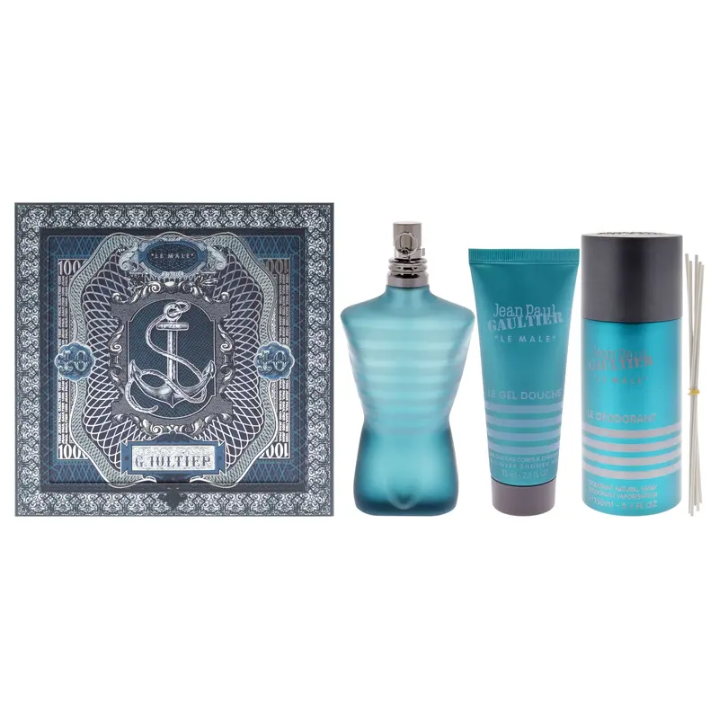 Jean Paul Gaultier Le Male by Jean Paul Gaultier for Men - 3 Pc Gift Set 4.2oz EDT Spray, 2.5oz Shower Gel, 5.1oz Deodorant Spray