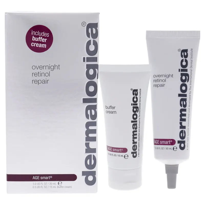 Dermalogica Overnight Retinol Repair Kit by Dermalogica for Unisex - 2 Pc 1oz Retinol Repair Cream, 0.5oz Buffer Cream