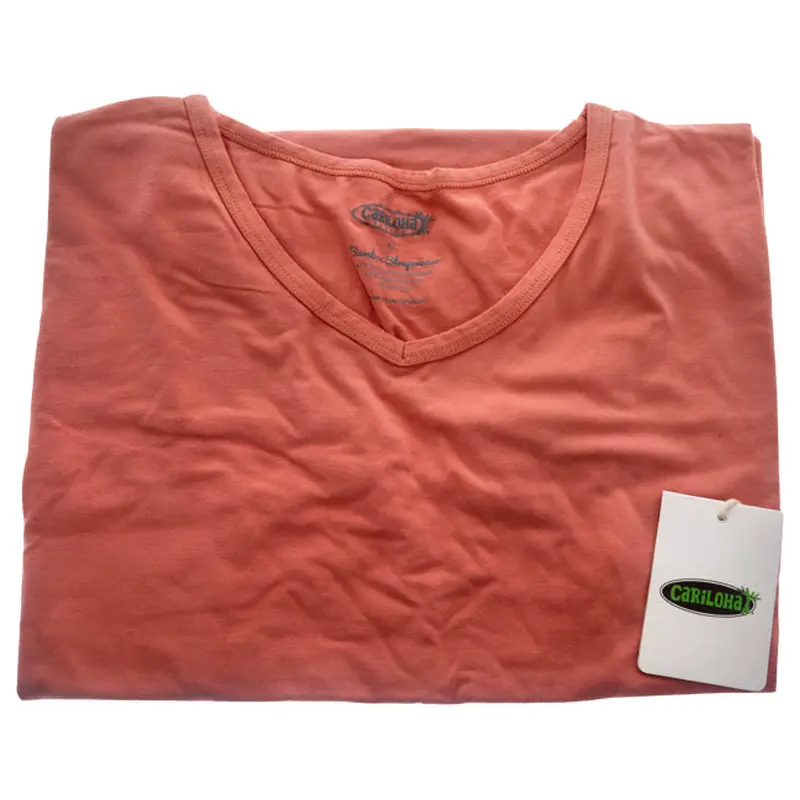 Cariloha Bamboo Sleep Dolman V-Neck T-Shirt - Coral by Cariloha for Women - 1 Pc T-Shirt (XL)