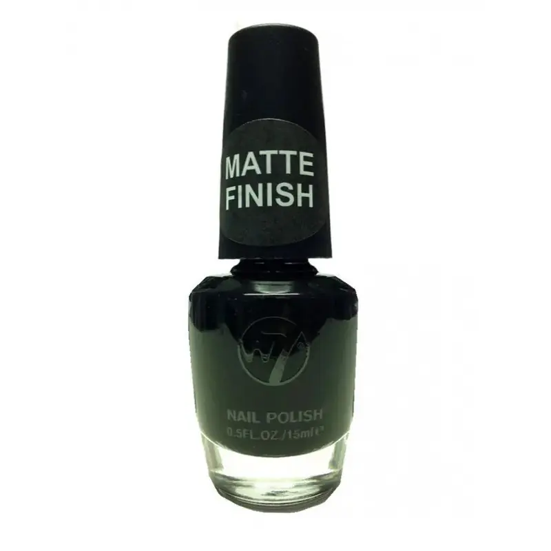 W7 Cosmetics Black Nail Polish 15ml - Matt Black