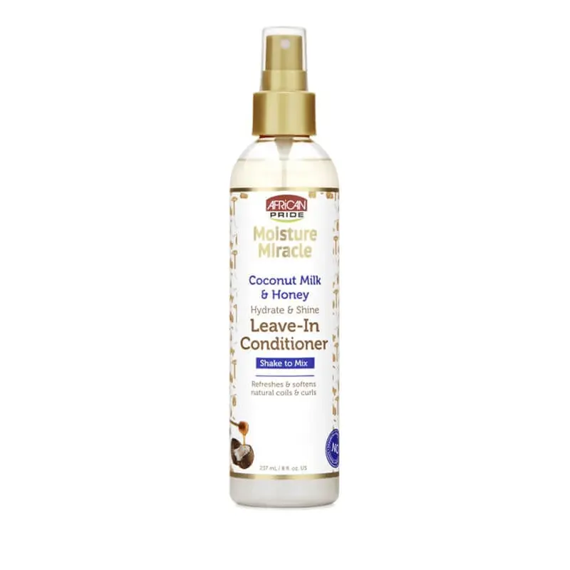 African Pride Moisture Miracle Coconut Milk and Honey Leave-In Conditioner 8 oz