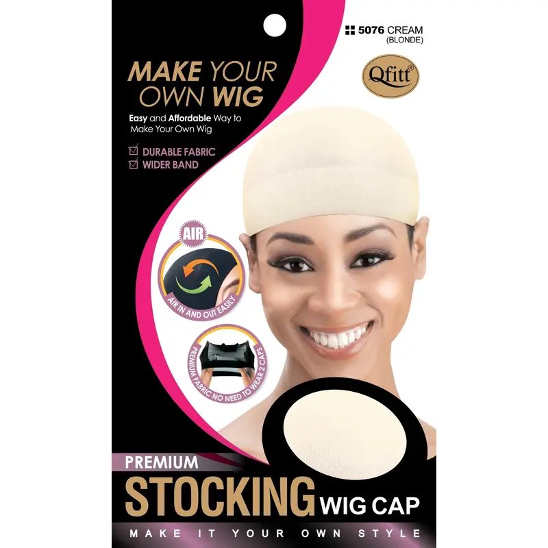 Qfitt Premium Stocking Wig Cap #5076 Cream