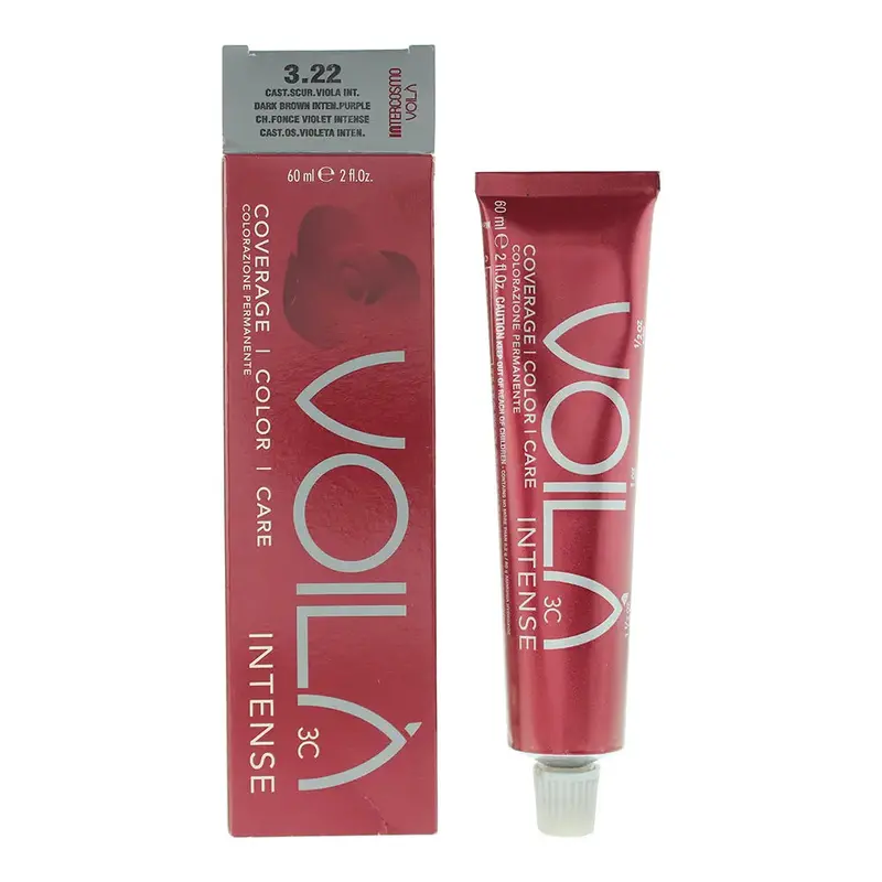 Intercosmo Voil 3C Intense 3.22 Dark Brown Intense Purple Hair Colour 60ml