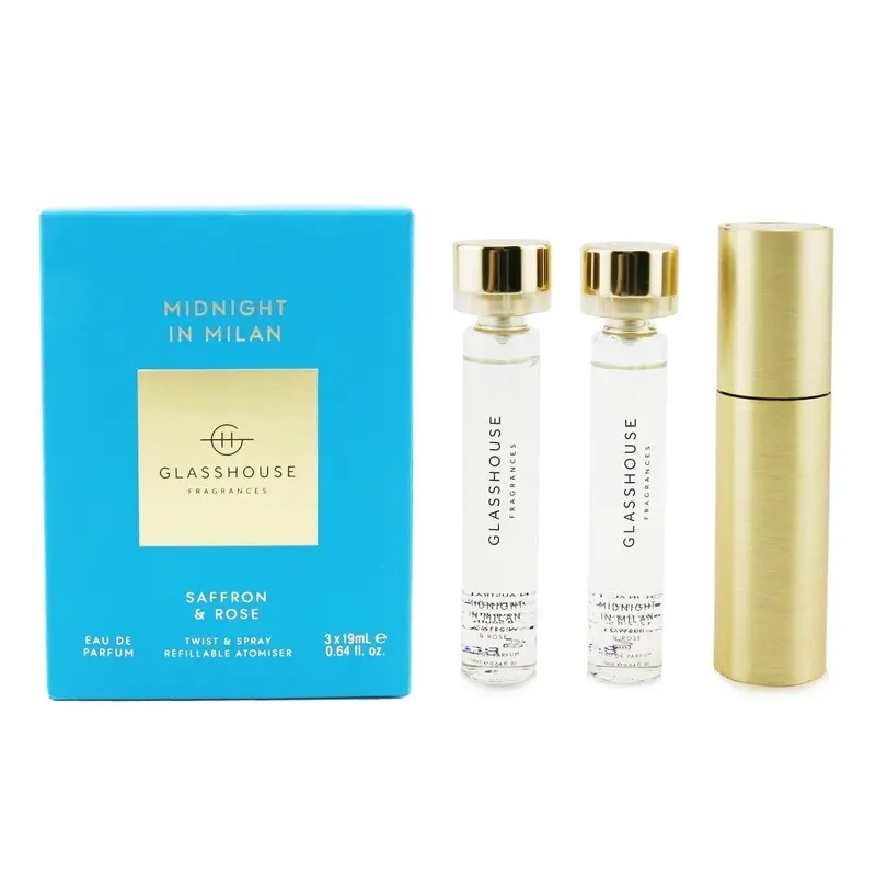 Glasshouse Midnight In Milan (Saffron & Rose) Eau De Parfum Twist & Spray  3x19ml/0.64oz