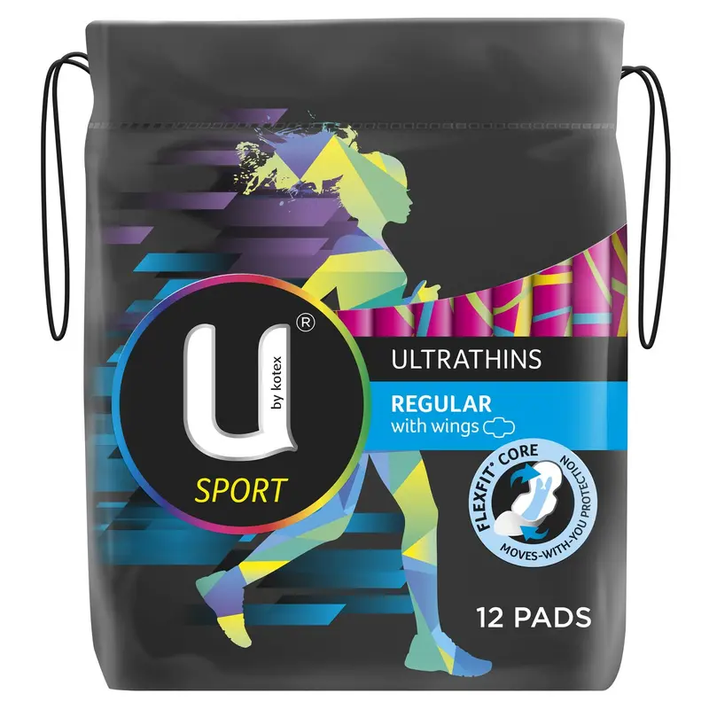 U By Kotex Cotton Pads Regular/Wing 12 Pack