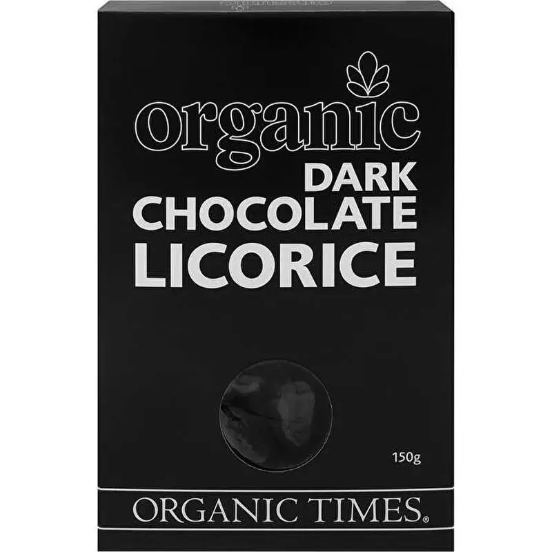 Organic Times Dark Chocolate Licorice 150g
