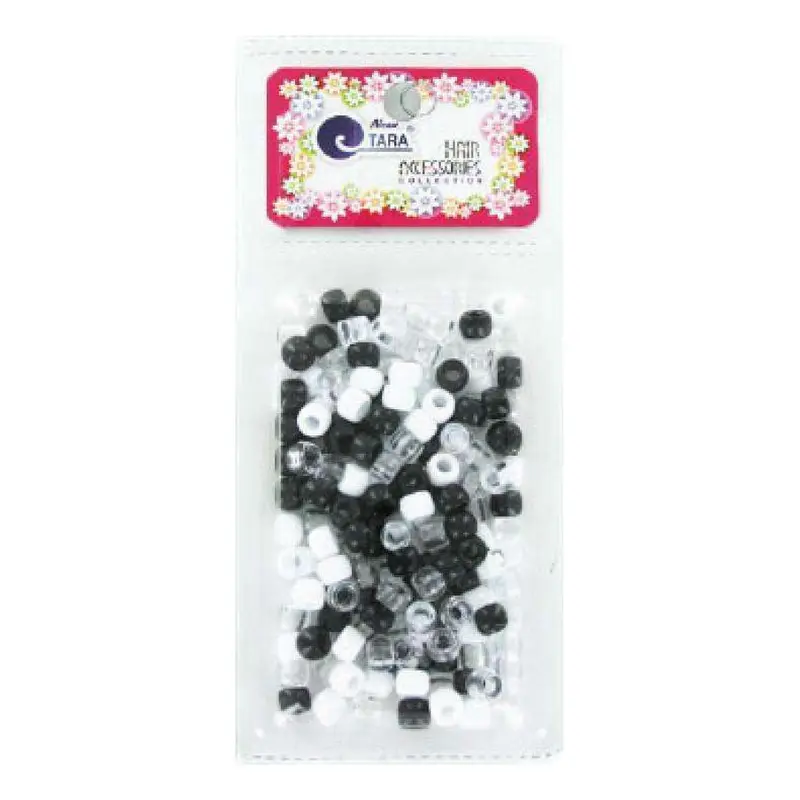 Tara Hair Beads -  Black, White & Clear Mix #72630