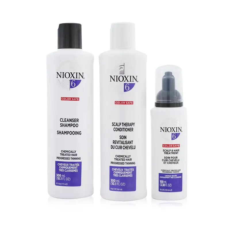 Nioxin 3D Care System Kit 6 - For Chemically Treated Hair, Progressed Thinning (Box Slightly Damaged)  3pcs
