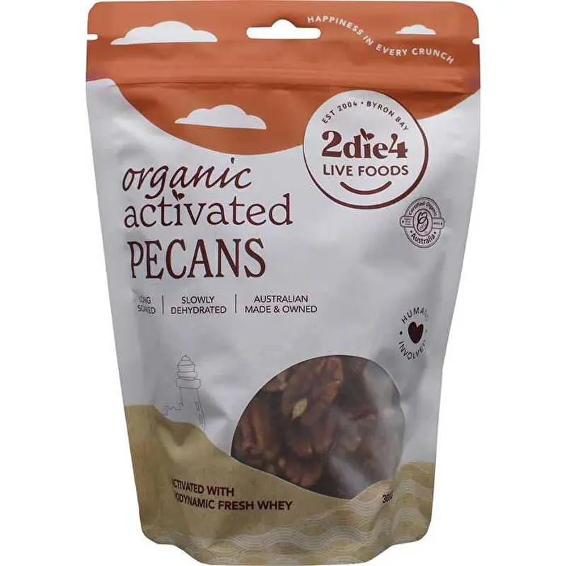 2die4 Live Foods Organic Activated Pecans Activated with Fresh Whey 300g