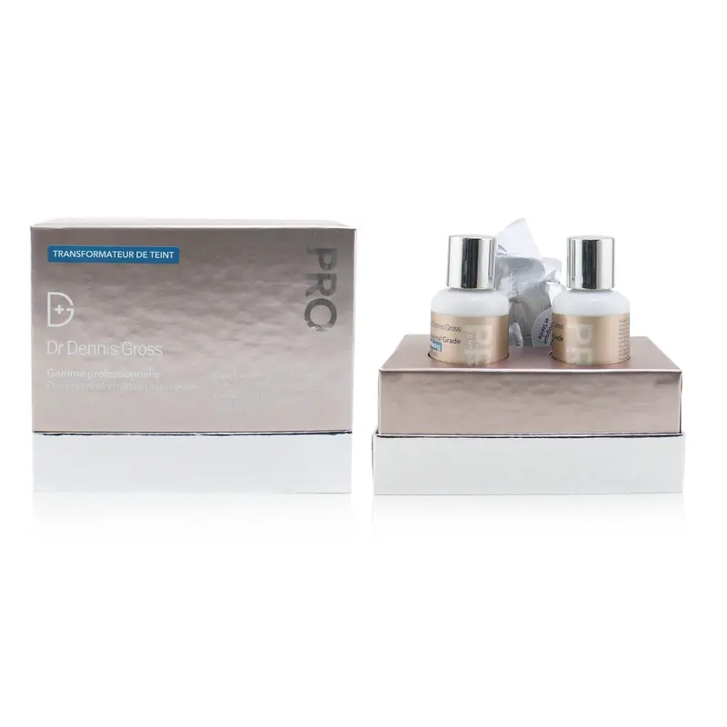 Dr Dennis Gross Professional Grade Resurfacing Liquid Peel (Step 1: Alpha Beta Acids pH 3.5 + Step 2: Anti-Aging Neutralizer + Cotton Balls)  2x30ml/1oz