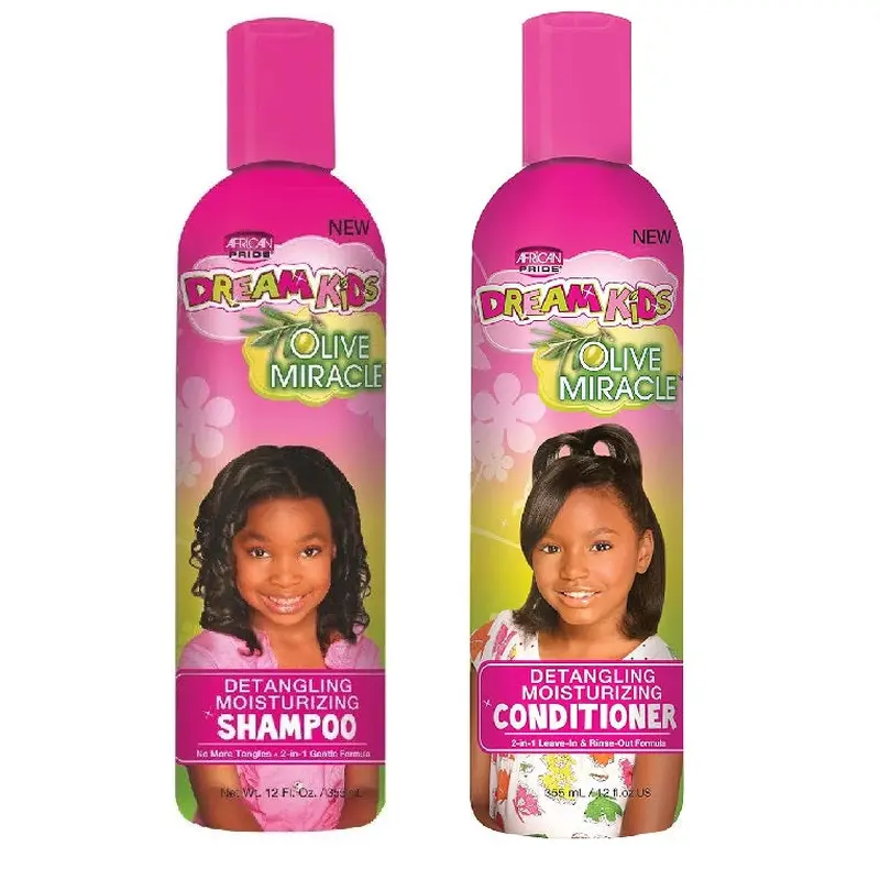 African Pride Dream Kids Olive Miracle Detangling Shampoo and Condtioner