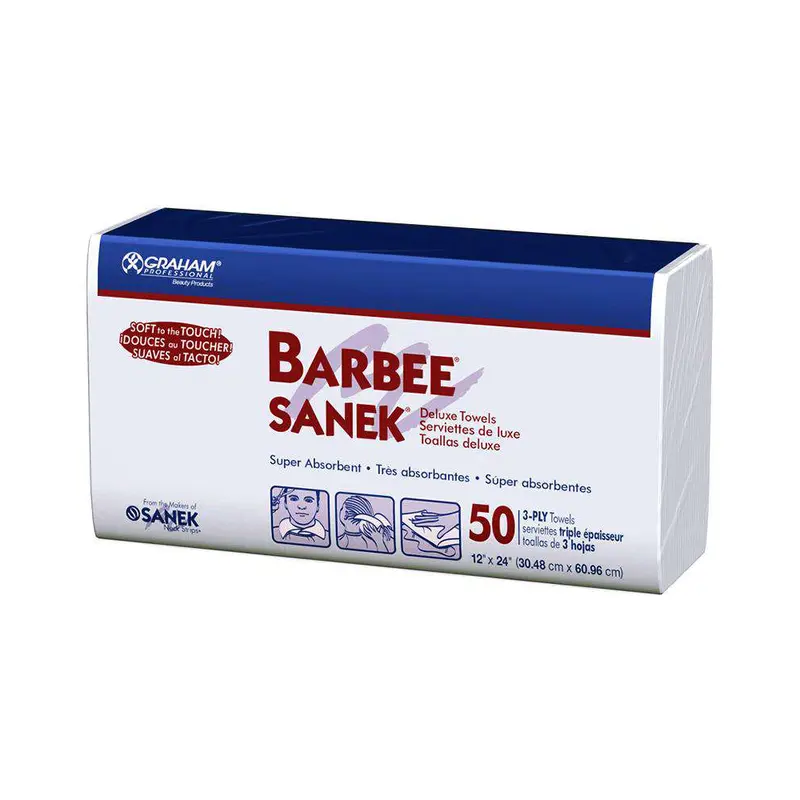 Graham Beauty Salon Supplies Barbee 3-Ply Deluxe Towel (12inch x 24inch)