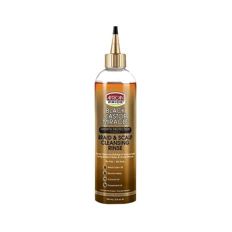African Pride Black Castor Miracle Braid and Scalp Cleansing Rinse 12 oz
