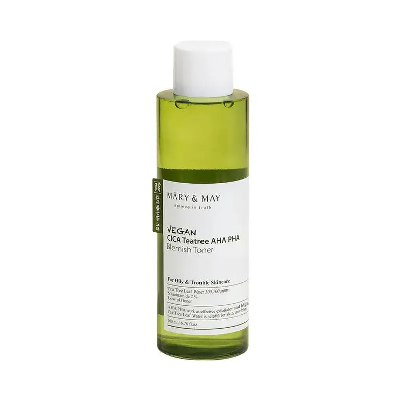 Mary&May Vegan Cica Teatree AHA PHA Blemish Toner 200ml
