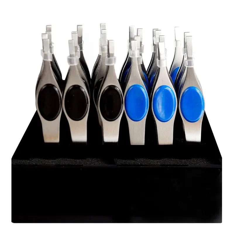 Square Tip Tweezer w/ Rubber 24 Pack