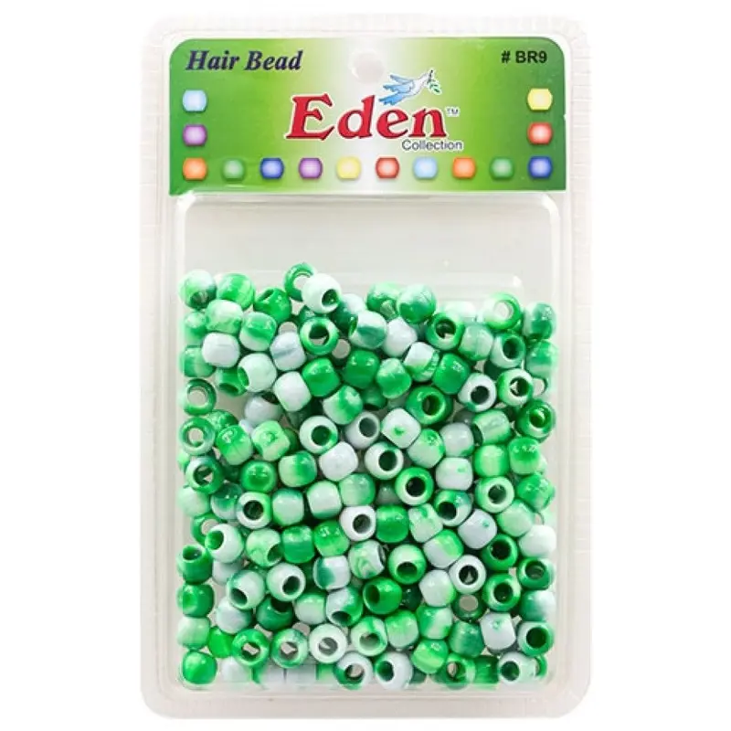 Eden Medium Hair Beads Jumbo Pack - Green Two Tone #BR9WGRE