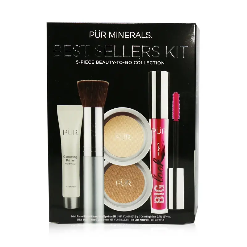 PUR (PurMinerals) Best Sellers Kit (5 Piece Beauty To Go Collection) (1x Primer, 1x Pressed Powder, 1x Bronzer, 1x Mascara, 1x Brush) - # Light  5pcs