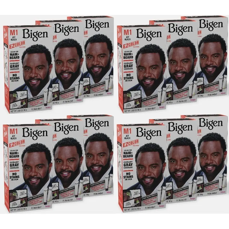 12 Pack Bigen EZ Hair Color (M1) Jet Black