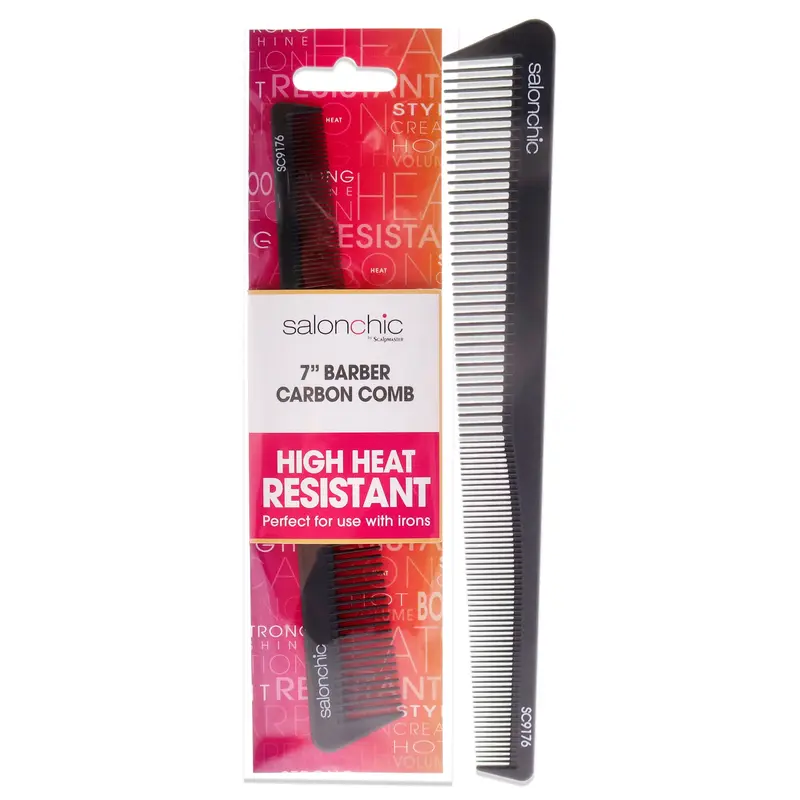 SalonChic Barber Taper Carbon Comb High Heat Resistant 7 by SalonChic for Unisex - 1 Pc Comb