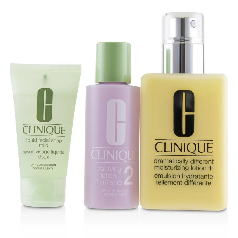 Clinique 3-Step Skin Care System (Skin Type 2): DDML+ 200ml + Clarifying Lotion 2 60ml + Liquid Facial Soap Mild 30ml  3pcs