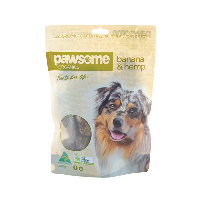 Pawsome Organics Pet Treats Banana & Hemp 200g