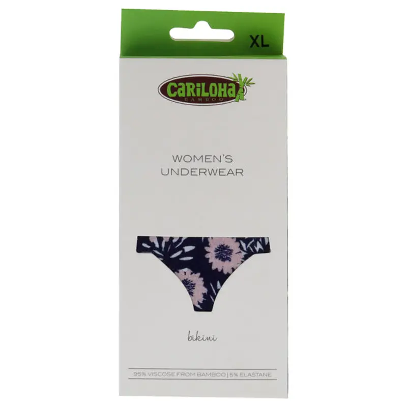 Cariloha Bamboo Lace Bikini - Navy Floral by Cariloha for Women - 1 Pc Underwear (XL)