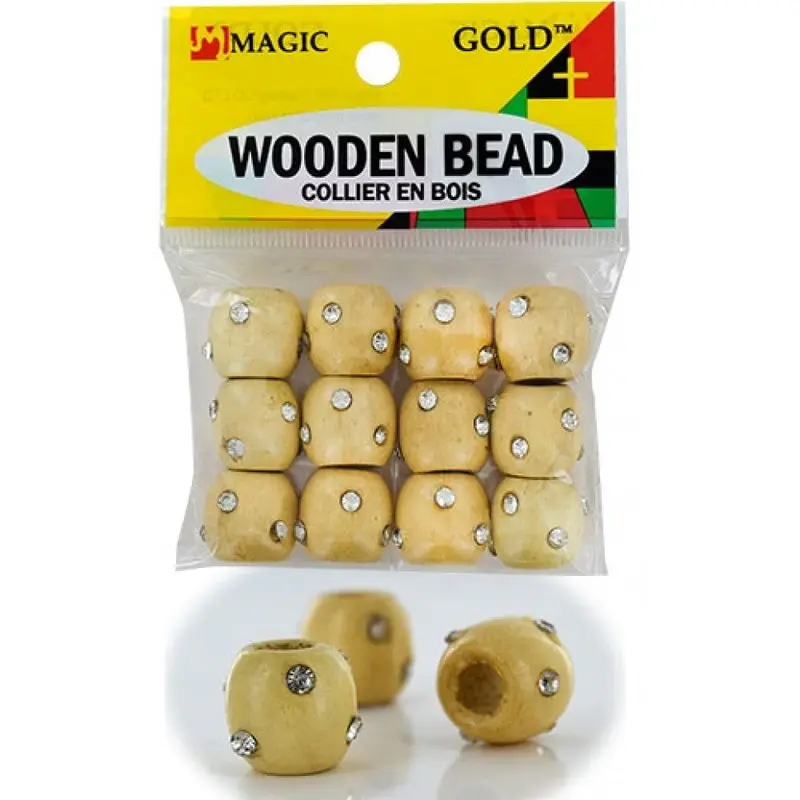 Wooden Beads w/Stone - Beige #BDS99513