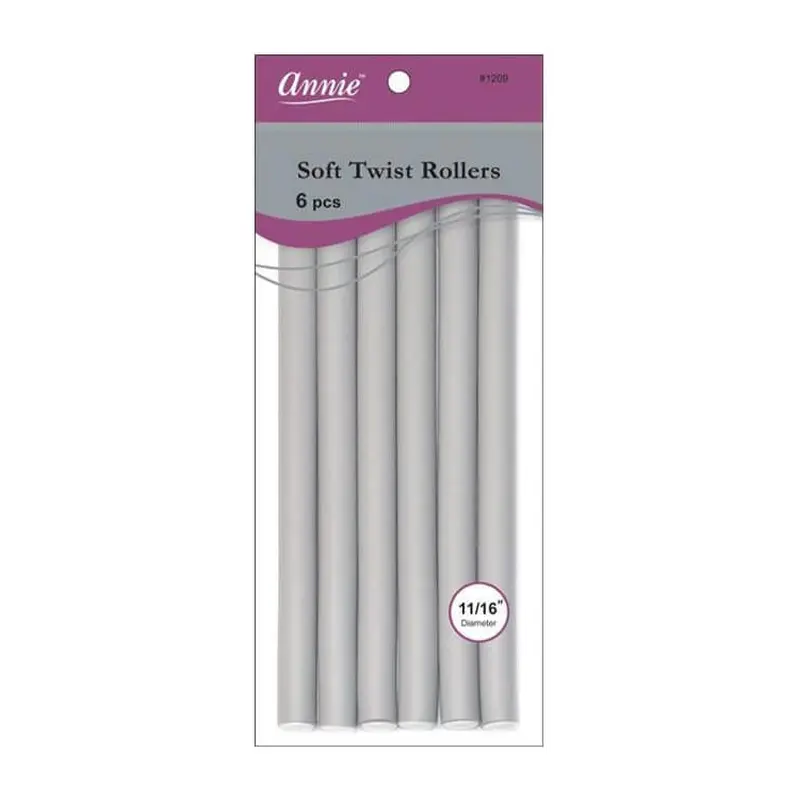 Annie #1209 Soft Twist Rollers 11/16 Grey 6 pcs