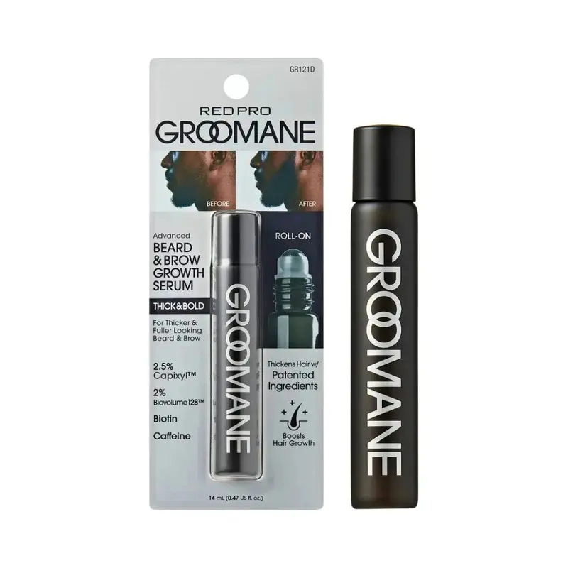GROOMANE Beard & Brow Growth Serum  0.47 oz | Strengthen, Nourish & Promote Hair Growth