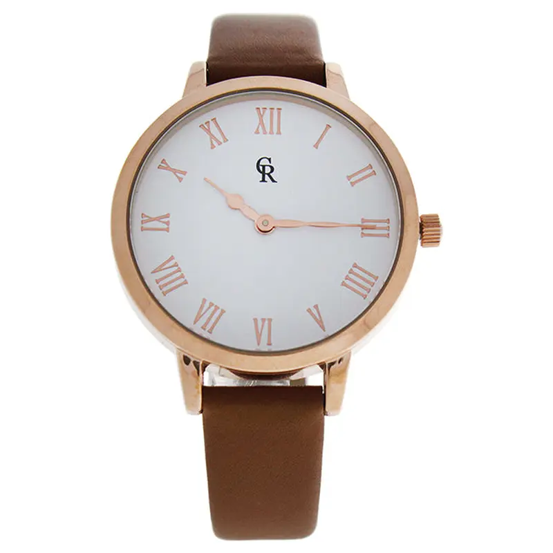 Charlotte Raffaelli CRB003 La Basic - Rose Gold/Brown Leather Strap Watch by Charlotte Raffaelli for Women - 1 Pc Watch